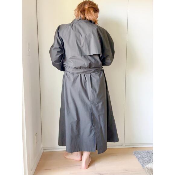 Vintage 80s Rain Trench coat Size Womens XL Mens L Gray Old Money Twee Classic - Picture 6 of 10